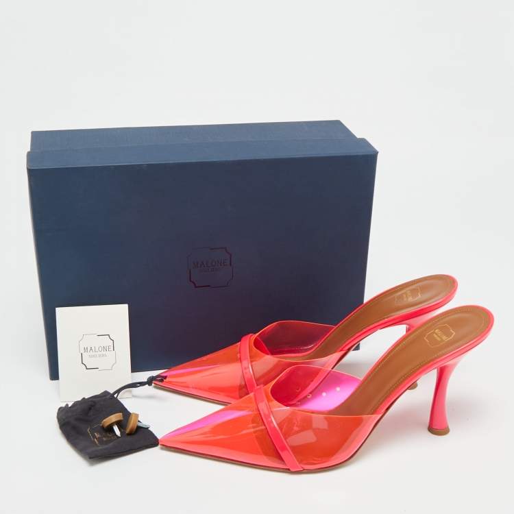 Pre Owned Malone Souliers Joella Size 41 Pink PVC Heel Mules