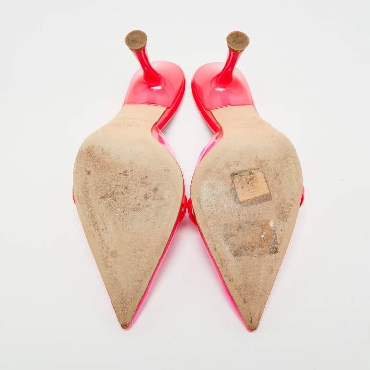 Pre Owned Malone Souliers Joella Size 41 Pink PVC Heel Mules