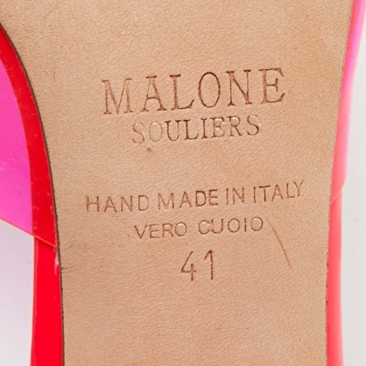 Pre Owned Malone Souliers Joella Size 41 Pink PVC Heel Mules