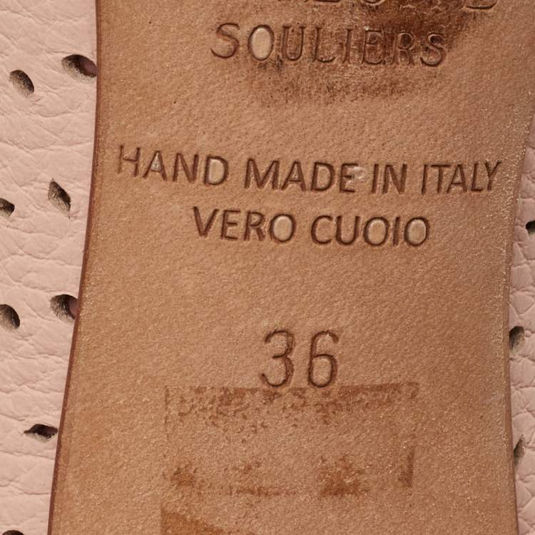 Pre Owned Malone Souliers Alba Size 36 Rose Pink Perforated Leather Ankle Toe Sandals