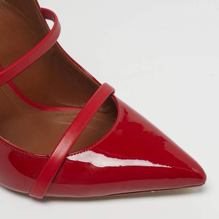 Pre Owned Malone Souliers Maureen Size 39 Red Patent Leather Mules