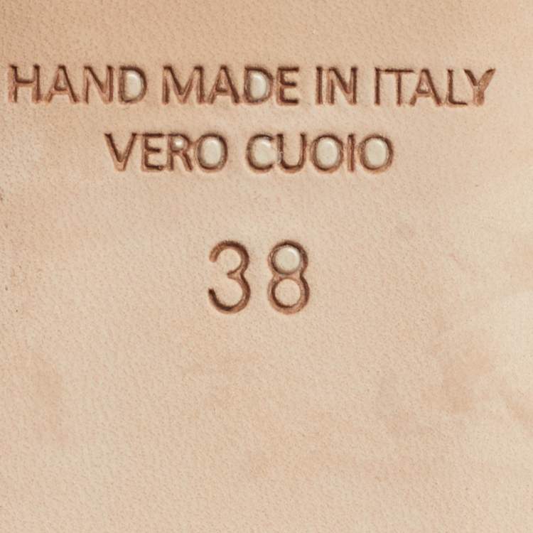 مملوكة مسبقًا Malone Souliers Maureen Size 38 Gold/Silver Leather Ankle Strap Ballet Flats