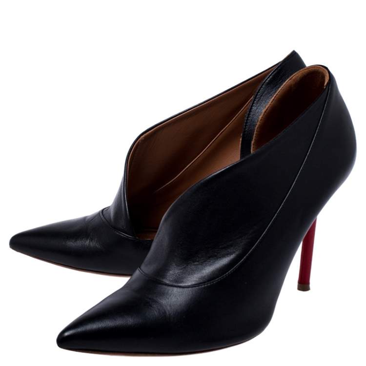 Pre Owned Malone Souliers Black Leather Pumps Size 37.5