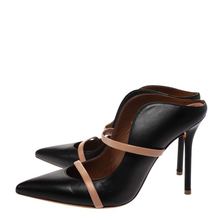 Pre Owned Malone Souliers Black Leather Maureen Mules Size 37