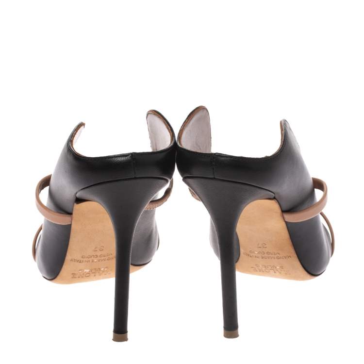 Pre Owned Malone Souliers Black Leather Maureen Mules Size 37