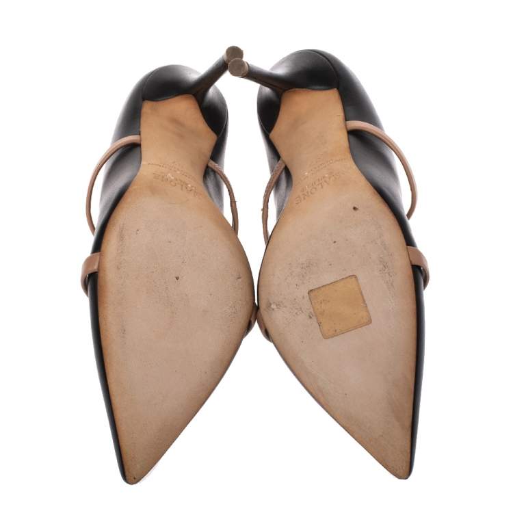 Pre Owned Malone Souliers Black Leather Maureen Mules Size 37