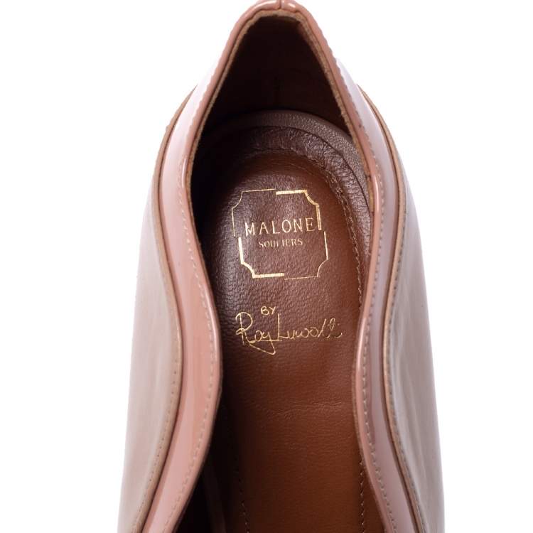 Pre Owned Malone Souliers Beige Leather Penelope Pointed Toe Pumps Size 39.5