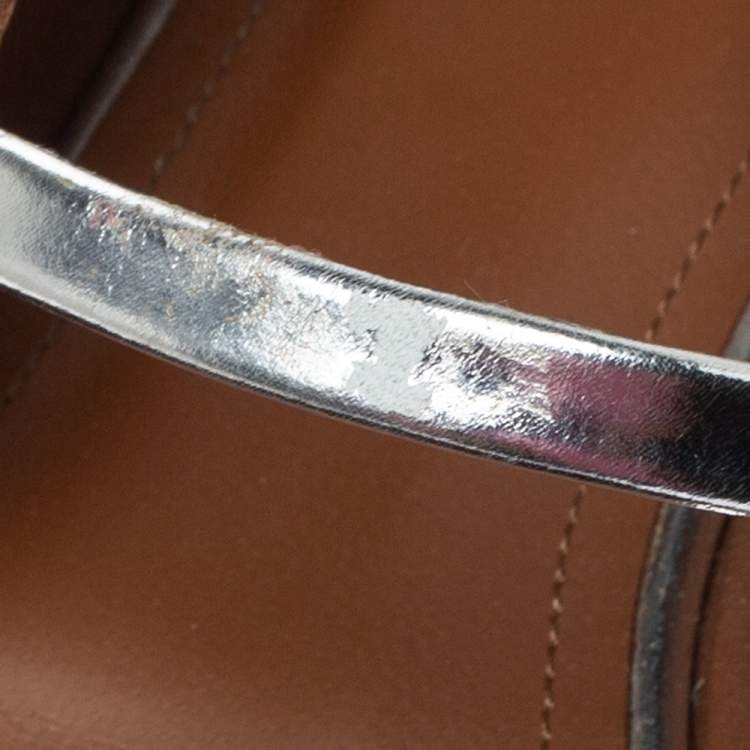 Pre Owned Malone Souliers Metallic Gold Leather Maureen Ballet Flats Size 38.5