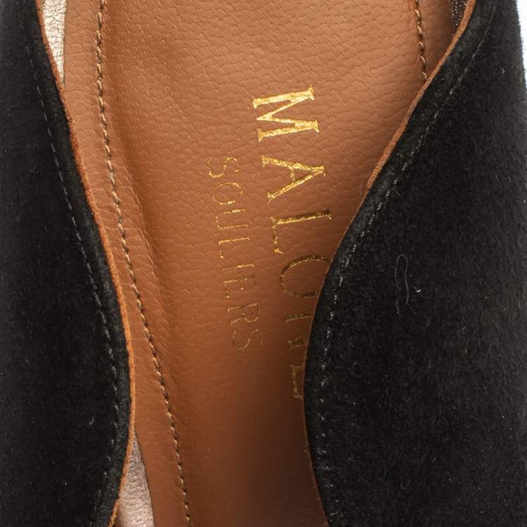 Pre Owned Malone Souliers Black Suede Maureen Pointed Toe Mules Size 36.5