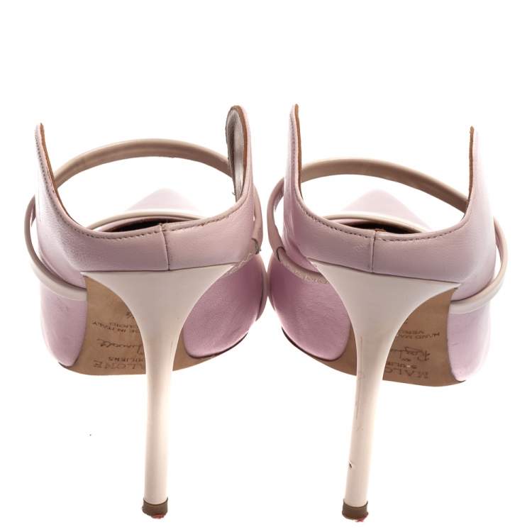 مملوكة مسبقًا Malone Souliers Light Purple Leather Maureen Sandals Size 38.5