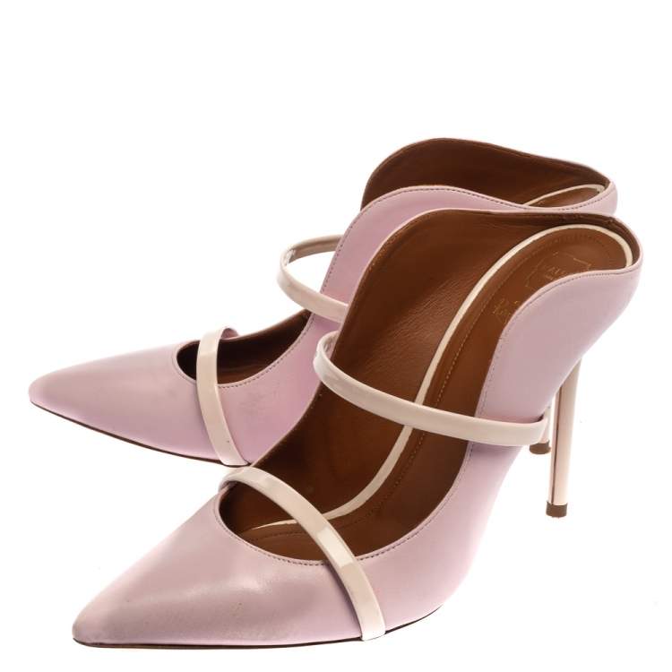 مملوكة مسبقًا Malone Souliers Light Purple Leather Maureen Sandals Size 38.5