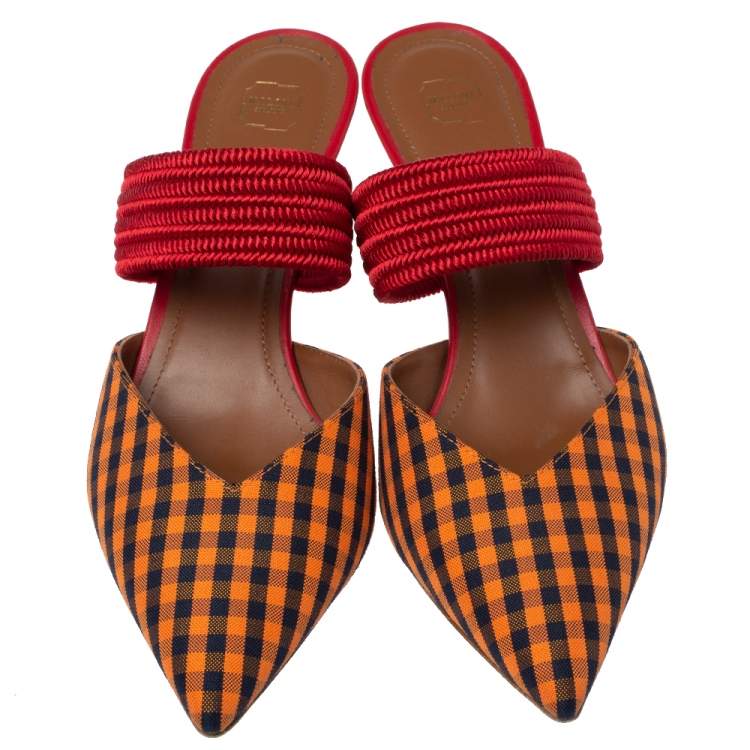 مملوكة مسبقًا Malone Souliers Orange/Red Fabric Maisie Sandals Size 40.5