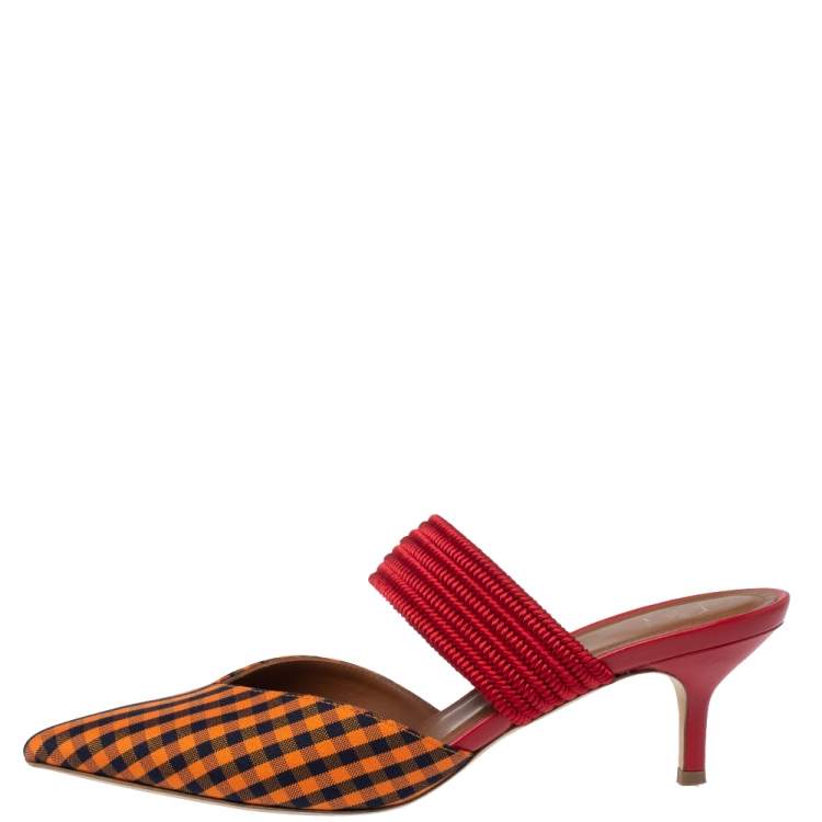 مملوكة مسبقًا Malone Souliers Orange/Red Fabric Maisie Sandals Size 40.5