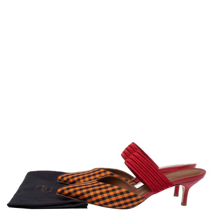 مملوكة مسبقًا Malone Souliers Orange/Red Fabric Maisie Sandals Size 40.5