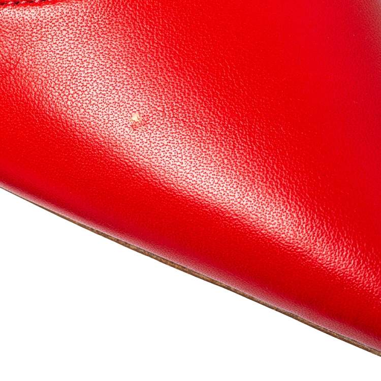 Pre Owned Malone Souliers Red Patent And Leather Maureen Mules Sandals Size 40
