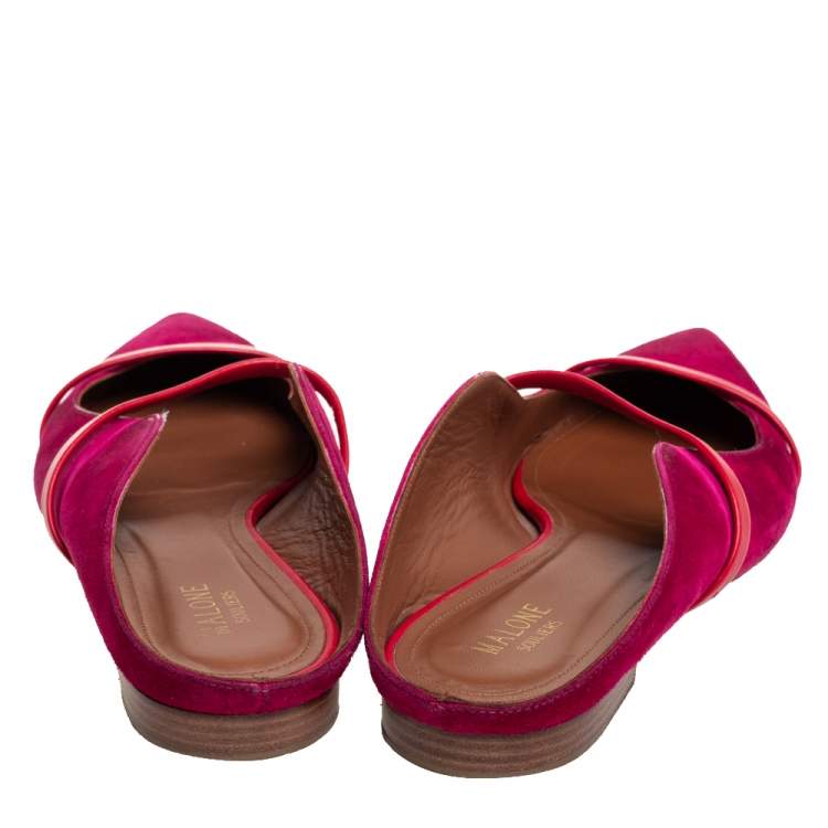 Pre Owned Malone Souliers Pink Suede Maureen Mules Size 41