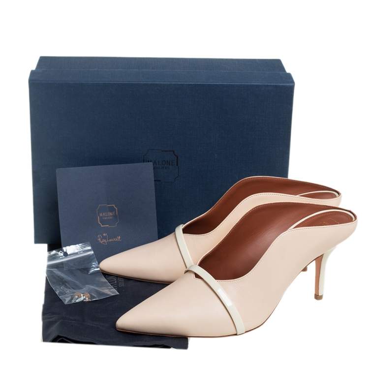 Pre Owned Malone Souliers Beige Patent Leather and Leather Maureen Pumps Size 41
