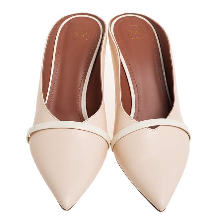 Pre Owned Malone Souliers Beige Patent Leather and Leather Maureen Pumps Size 41