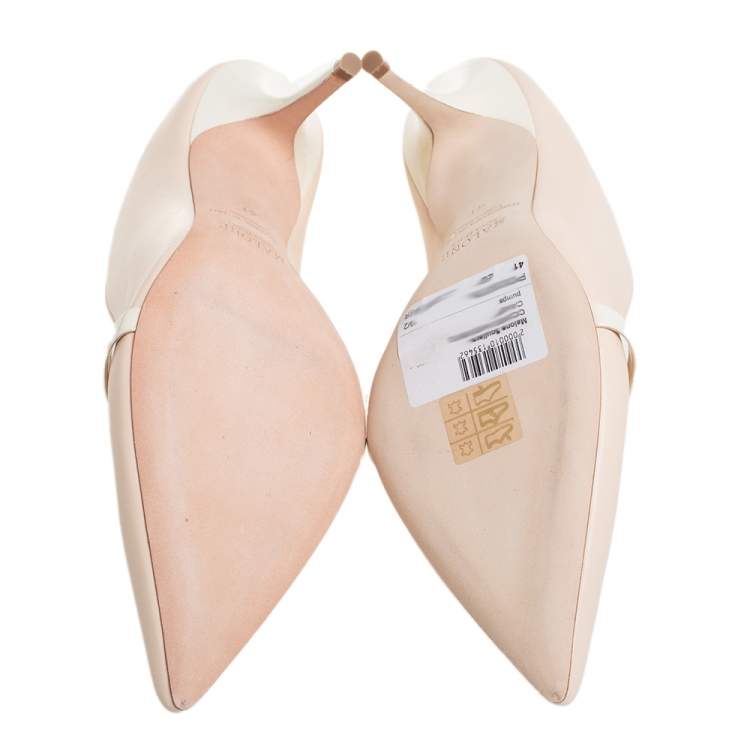 Pre Owned Malone Souliers Beige Patent Leather and Leather Maureen Pumps Size 41