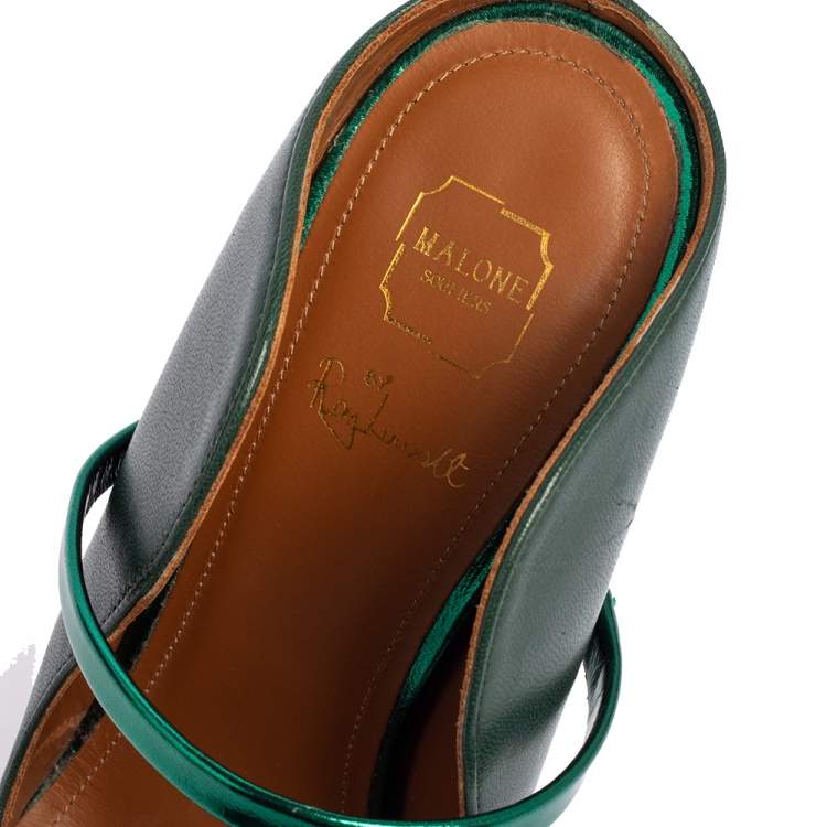Pre Owned Malone Souliers Green Leather Maureen Pumps Size 36