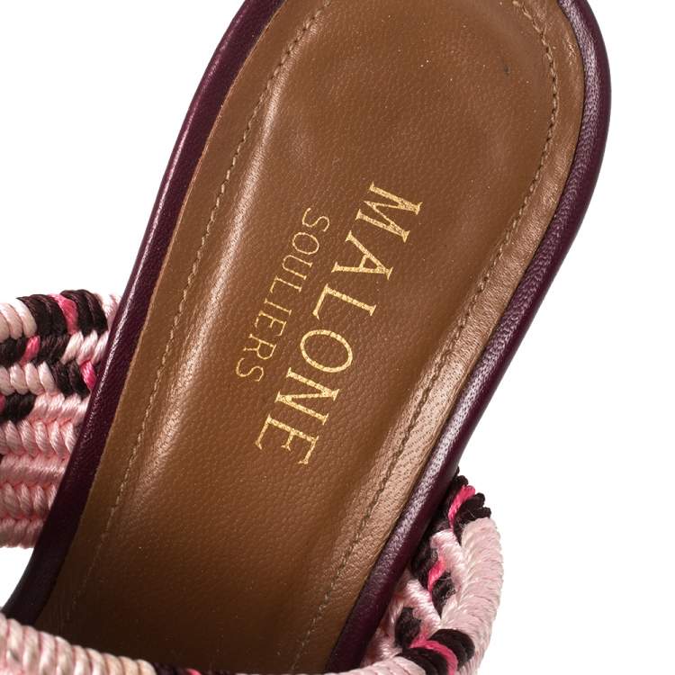 Pre Owned Malone Souliers Pink Patent Leather Maisie Sandals Size 36.5