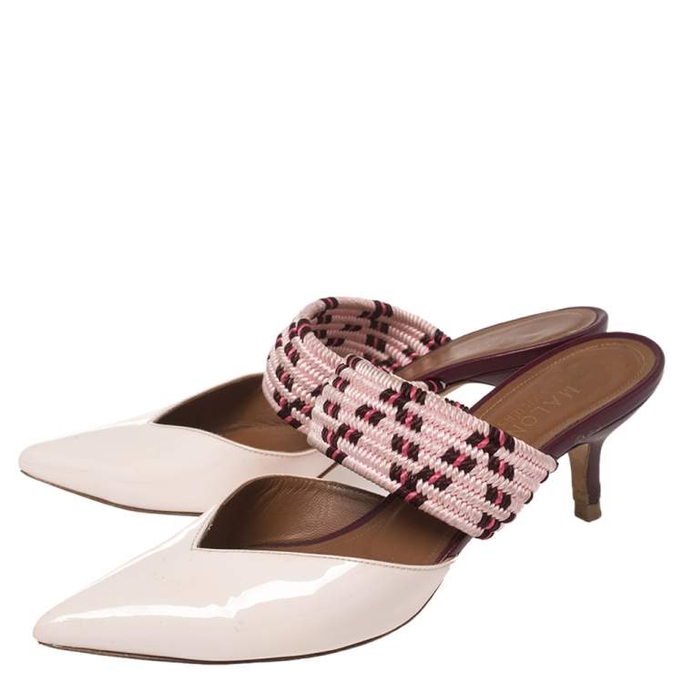 Pre Owned Malone Souliers Pink Patent Leather Maisie Sandals Size 36.5