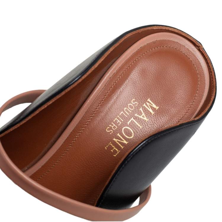 Pre Owned Malone Souliers Black Leather Maureen Mules Size 39