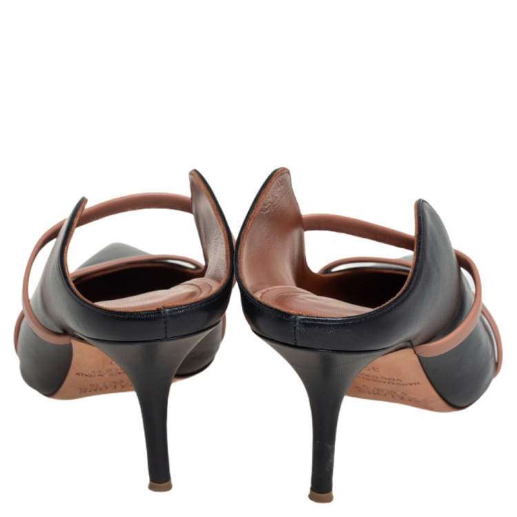 Pre Owned Malone Souliers Black Leather Maureen Mules Size 39