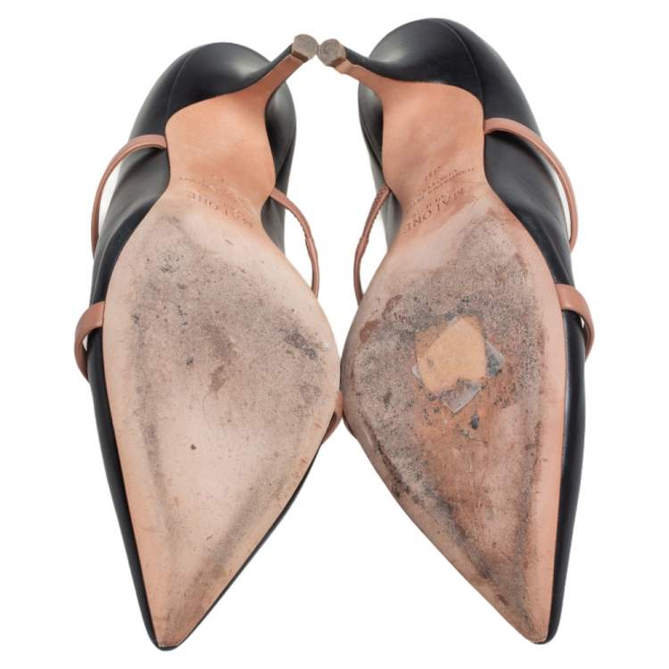 Pre Owned Malone Souliers Black Leather Maureen Mules Size 39
