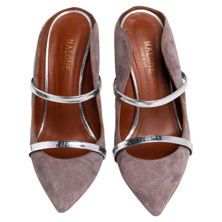 Pre Owned Malone Souliers Grey Suede Maureen Pumps Size 37
