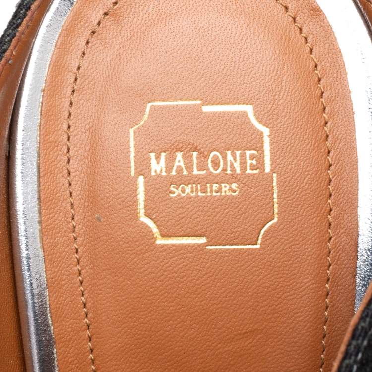 Pre Owned Malone Souliers Black Denim Mara Mule Sandals Size 41.5