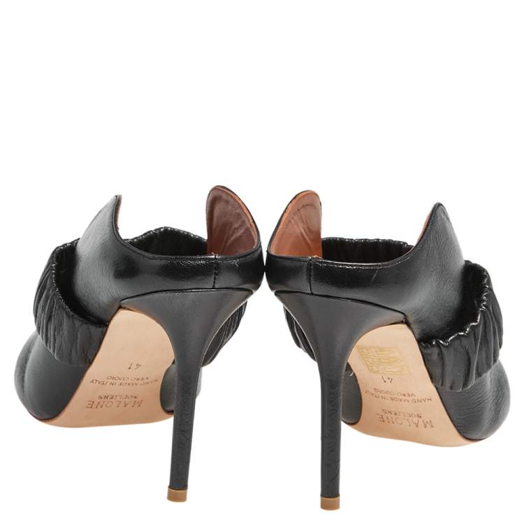 Pre Owned Malone Souliers Black Leather Pointed Toe Mule Sandals Size 41
