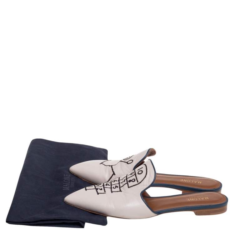 Pre Owned Malone Souliers Blush Pink Leather Flats Size 38