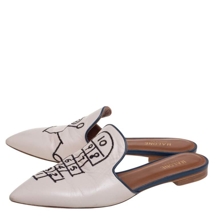 Pre Owned Malone Souliers Blush Pink Leather Flats Size 38