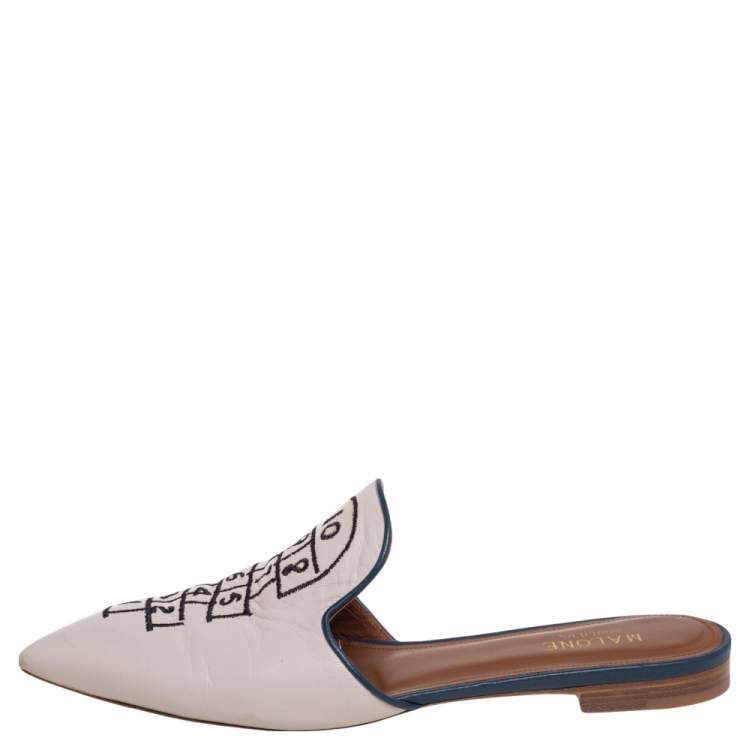 Pre Owned Malone Souliers Blush Pink Leather Flats Size 38