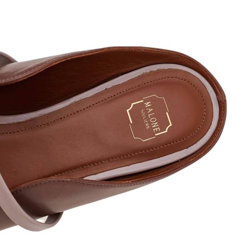 مملوكة مسبقًا Malone Souliers Old Rose Leather Maureen Flats Size 38