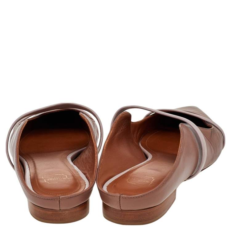 مملوكة مسبقًا Malone Souliers Old Rose Leather Maureen Flats Size 38
