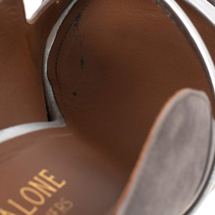 Pre Owned Malone Souliers Grey Suede Maureen Sandals Size 39.5