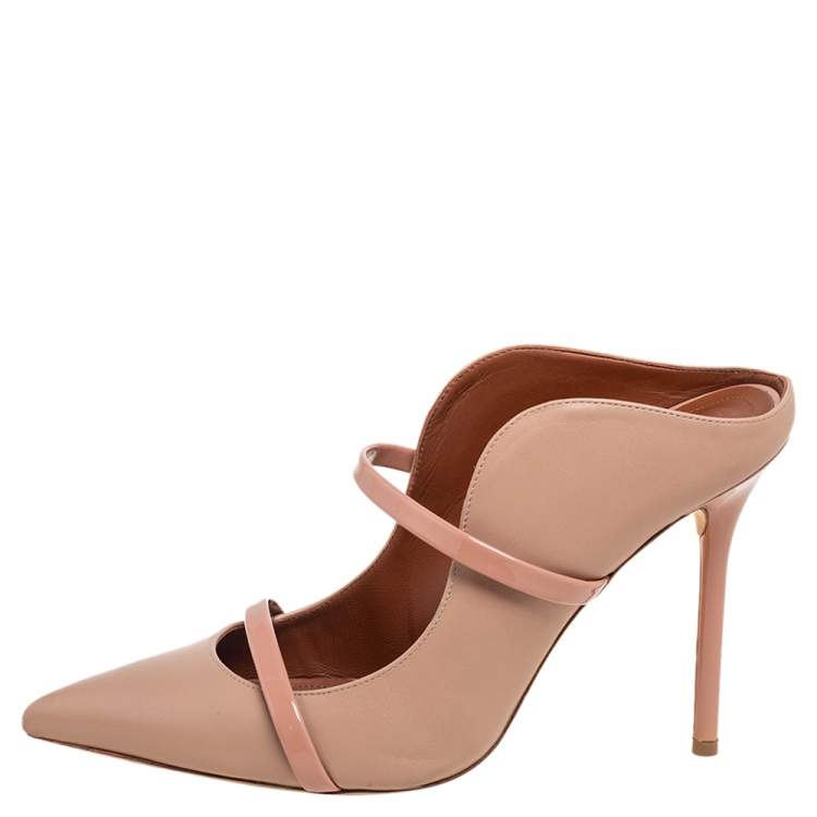 Pre Owned Malone Souliers Beige Leather Maureen Sandals Size 38