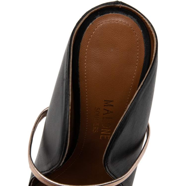 Pre Owned Malone Souliers Black Leather Maureen Mules Size 39