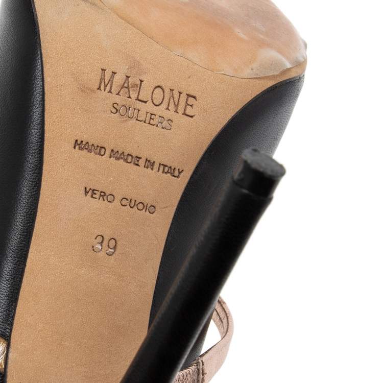 Pre Owned Malone Souliers Black Leather Maureen Mules Size 39