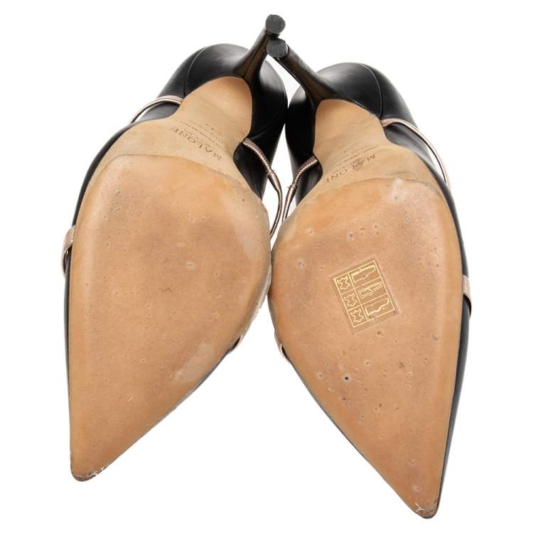 Pre Owned Malone Souliers Black Leather Maureen Mules Size 39
