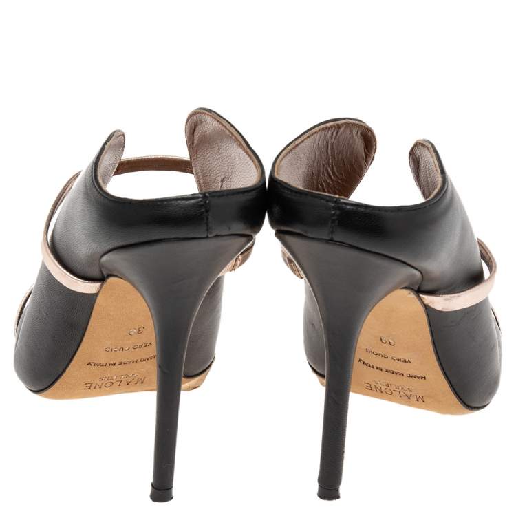 Pre Owned Malone Souliers Black Leather Maureen Mules Size 39