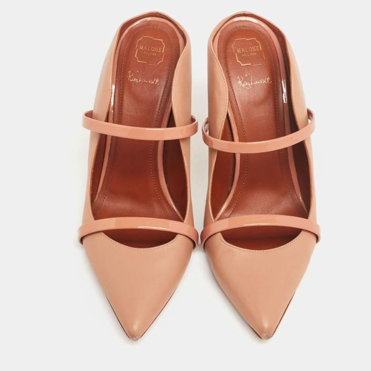Pre Owned Malone Souliers Beige Leather Maureen Mules Size 37