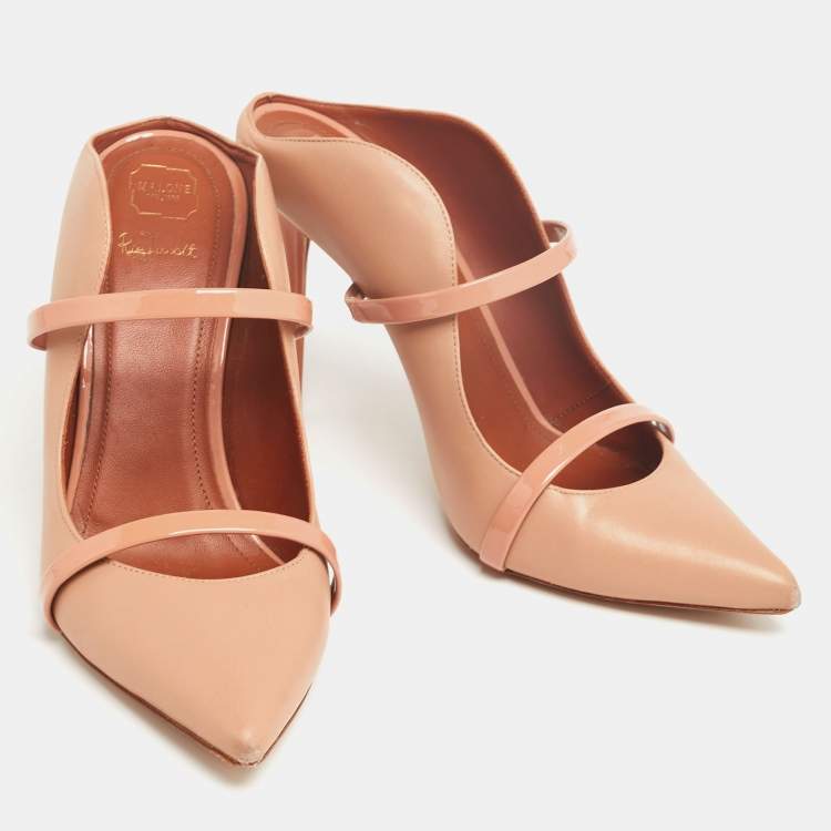 Pre Owned Malone Souliers Beige Leather Maureen Mules Size 37