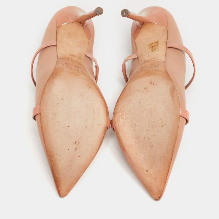 Pre Owned Malone Souliers Beige Leather Maureen Mules Size 37