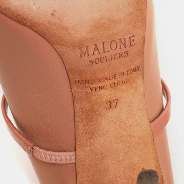 Pre Owned Malone Souliers Beige Leather Maureen Mules Size 37