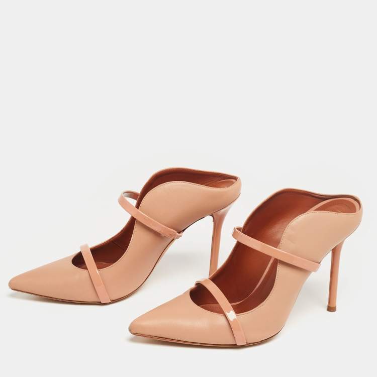 Pre Owned Malone Souliers Beige Leather Maureen Mules Size 37