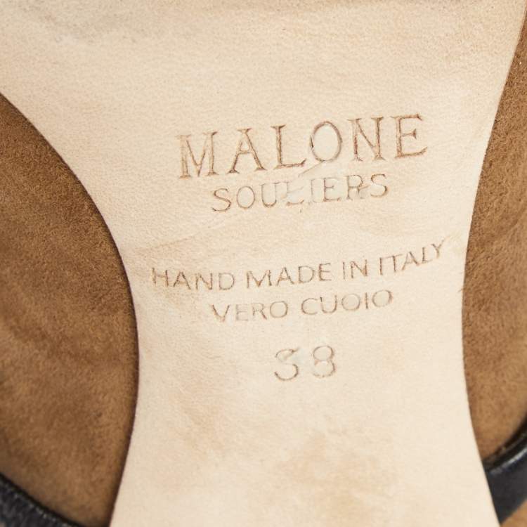 Pre Owned Malone Souliers Brown Suede Robyn Ankle Strap Pumps Size 38