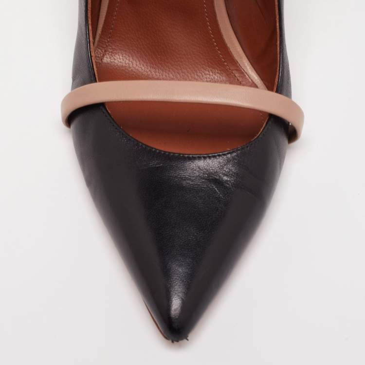 Pre Owned Malone Souliers Black Leather Maureen Pointed Toe Mules Size 40
